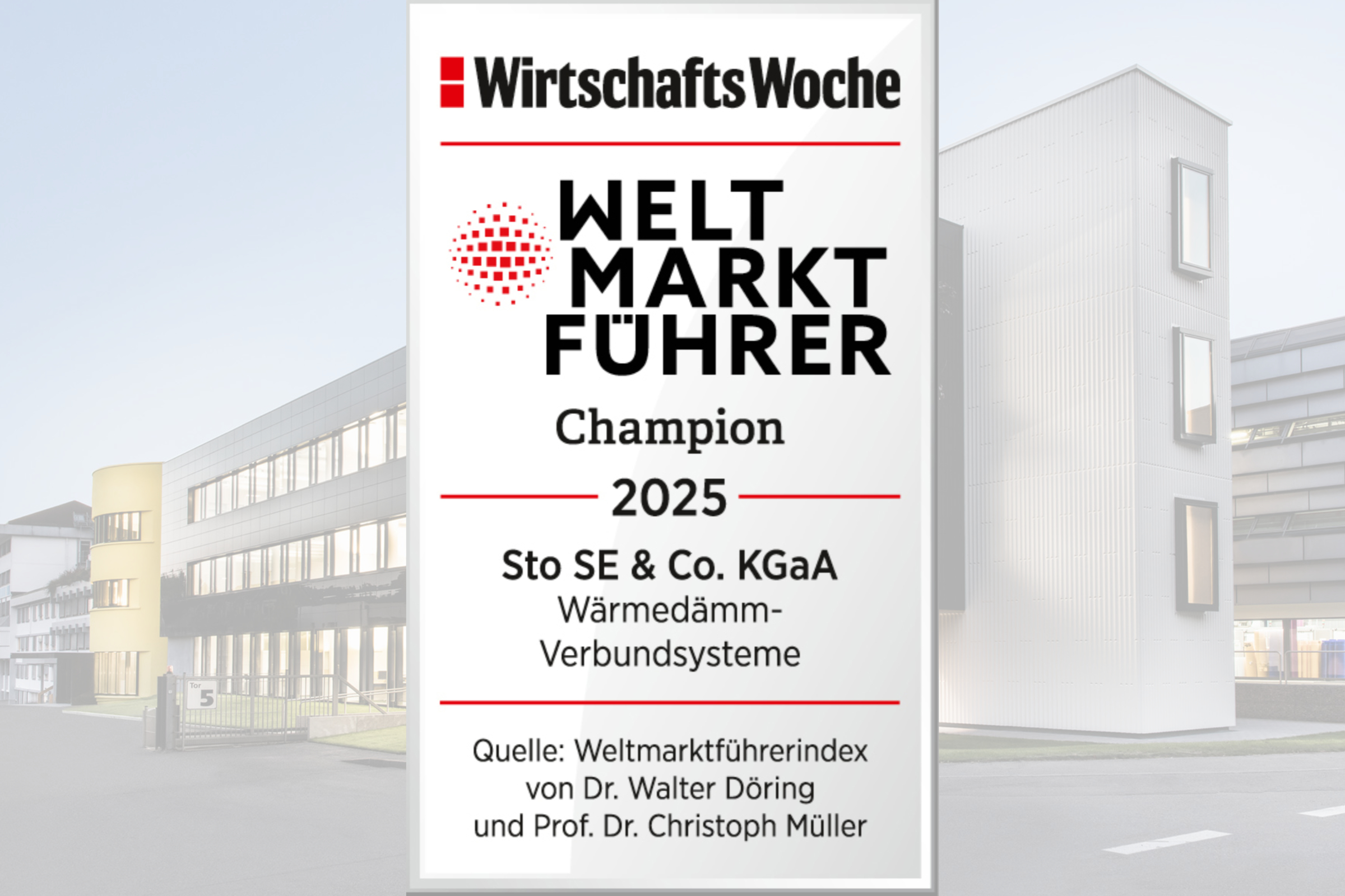 Embléma Piacvezető homlokzati hőszigetelő rendszerek Champion 2021 Sto SE & Co. KGaAa