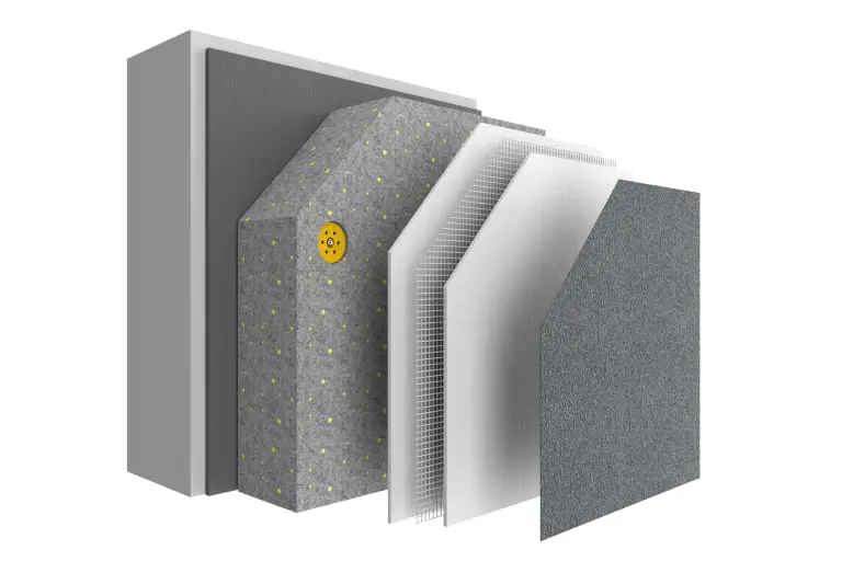 A StoTherm Classic® hőszigetelő rendszer felépítése – a ragasztótól a szigetelésen át a záróbevonatig