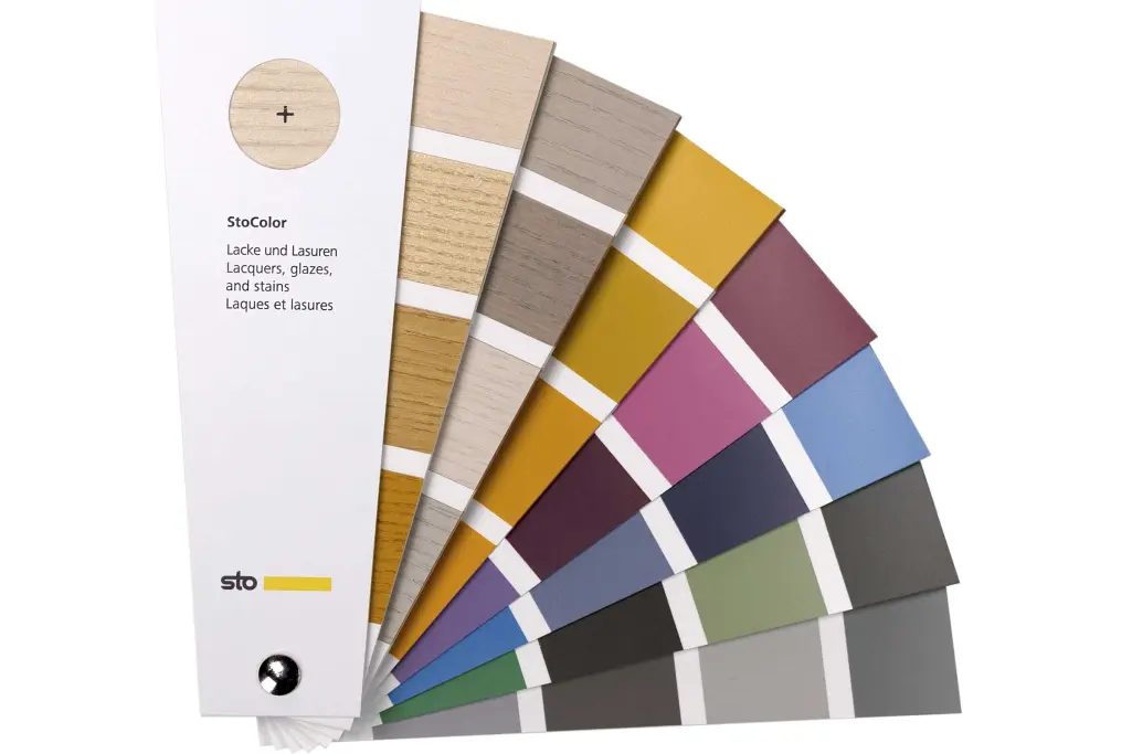 StoColor – Lacke- & Lasuren-Farbfächer mit 38 Holzlasurfarbtönen, RAL-Lackfarbtönen & 14 DB-Farbtöne