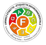 Svájci környezetvédelmi címke: F színes