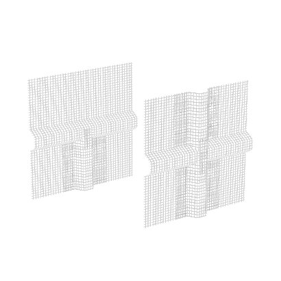 Sto-Bossengewebe kereszt- és T-csatlakozás